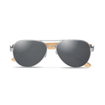 Branded Bamboo sunglasses in pouch