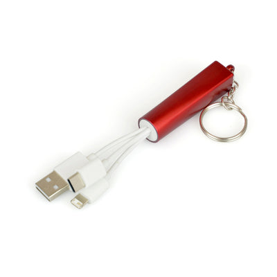 4 In1 Light Up Charger Keyring With Split Ring And Chain