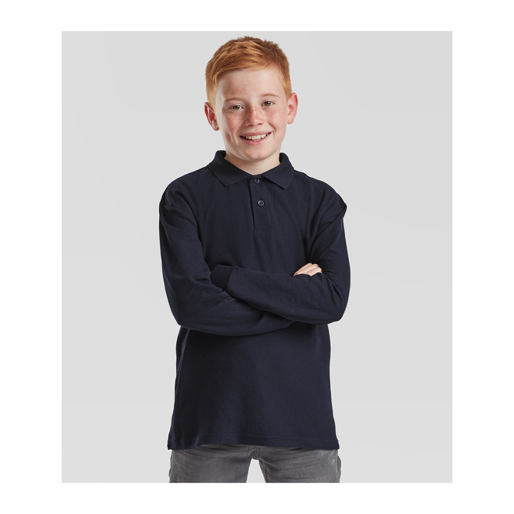 Fruit of the Loom Kids Long Sleeve Poly/Cotton Piqué Polo Shirt
