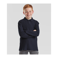 Fruit of the Loom Kids Long Sleeve Poly/Cotton Piqué Polo Shirt