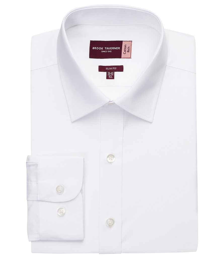 Brook Taverner Alba Long Sleeve Slim Fit Poplin Shirt – Totally Branded