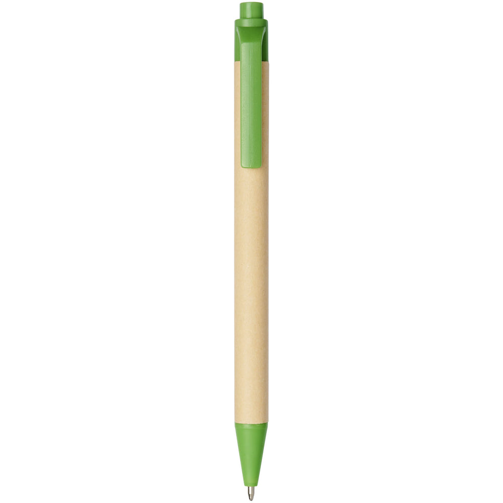 Branded Berk recycled carton and corn plastic ballpoint pen