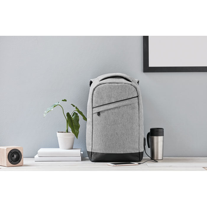 Branded 2 tone backpack incl USB plug