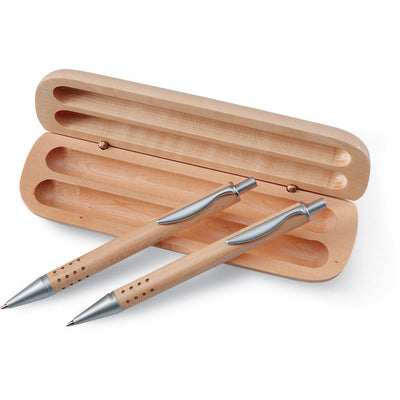 Branded Pen gift set in wooden box