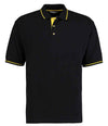 Kustom Kit St Mellion Tipped Cotton Piqué Polo Shirt Black/Yellow