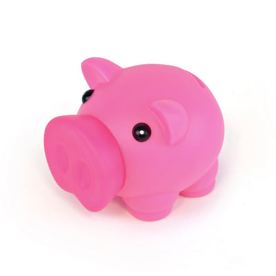 Branded Plastic Piggy Bank With Darkened Rubber Nose