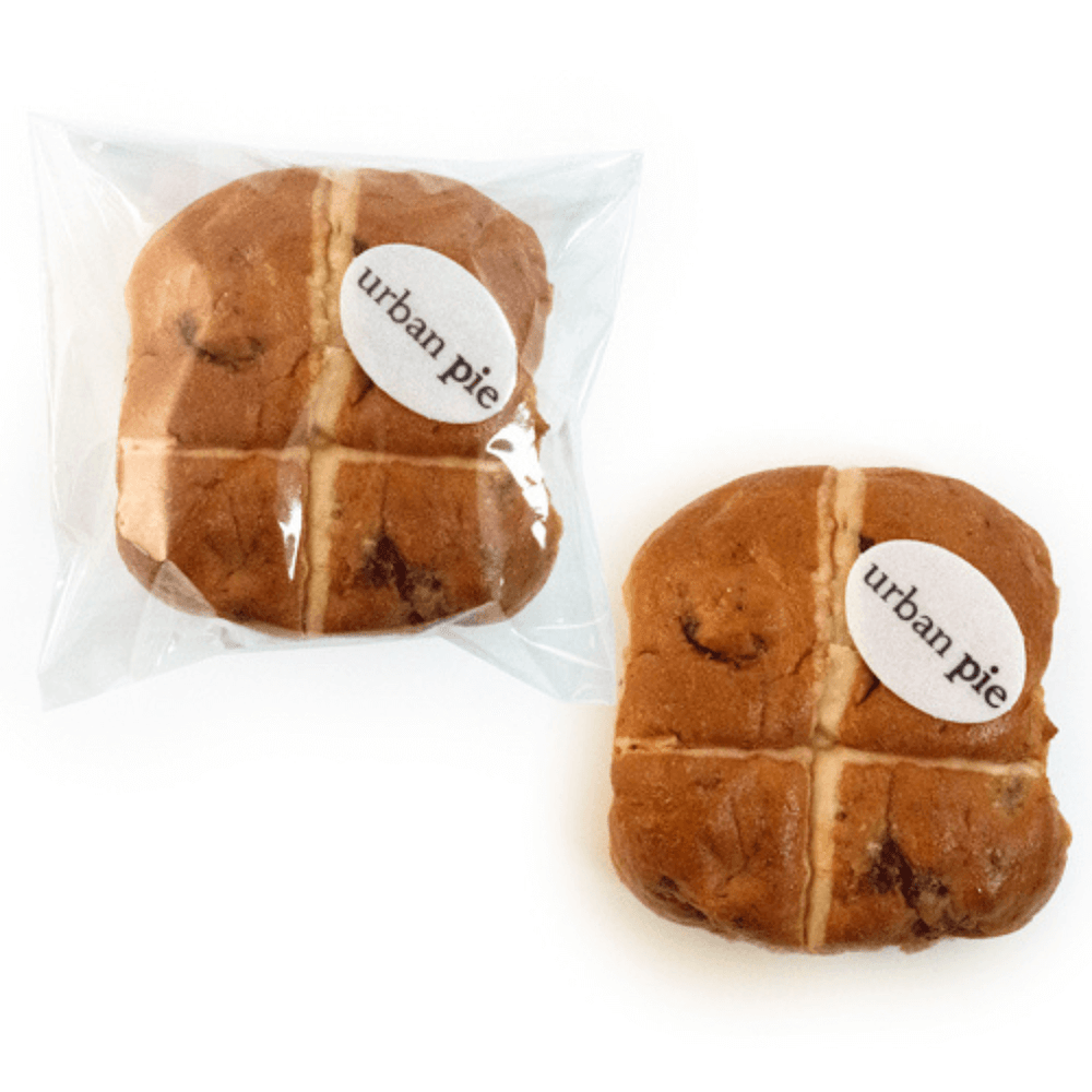Branded Hot Cross Bun with Edible Wafer Logo
