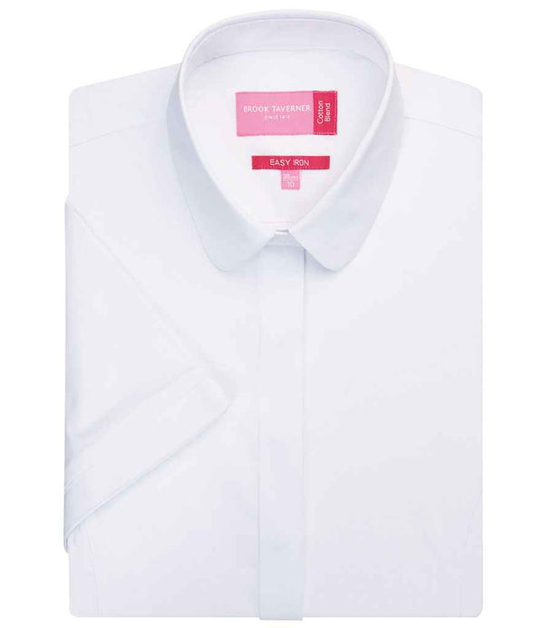 Branded Brook Taverner Ladies Soave Short Sleeve Poplin Shirt