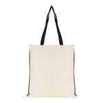 Branded 5oz NATURAL cotton shopper bag with piping trim + handles