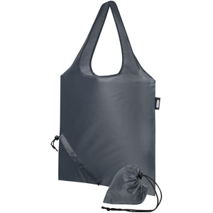 Sabia RPET foldable tote bag 7L in both the folded and unfolded look in charcoal