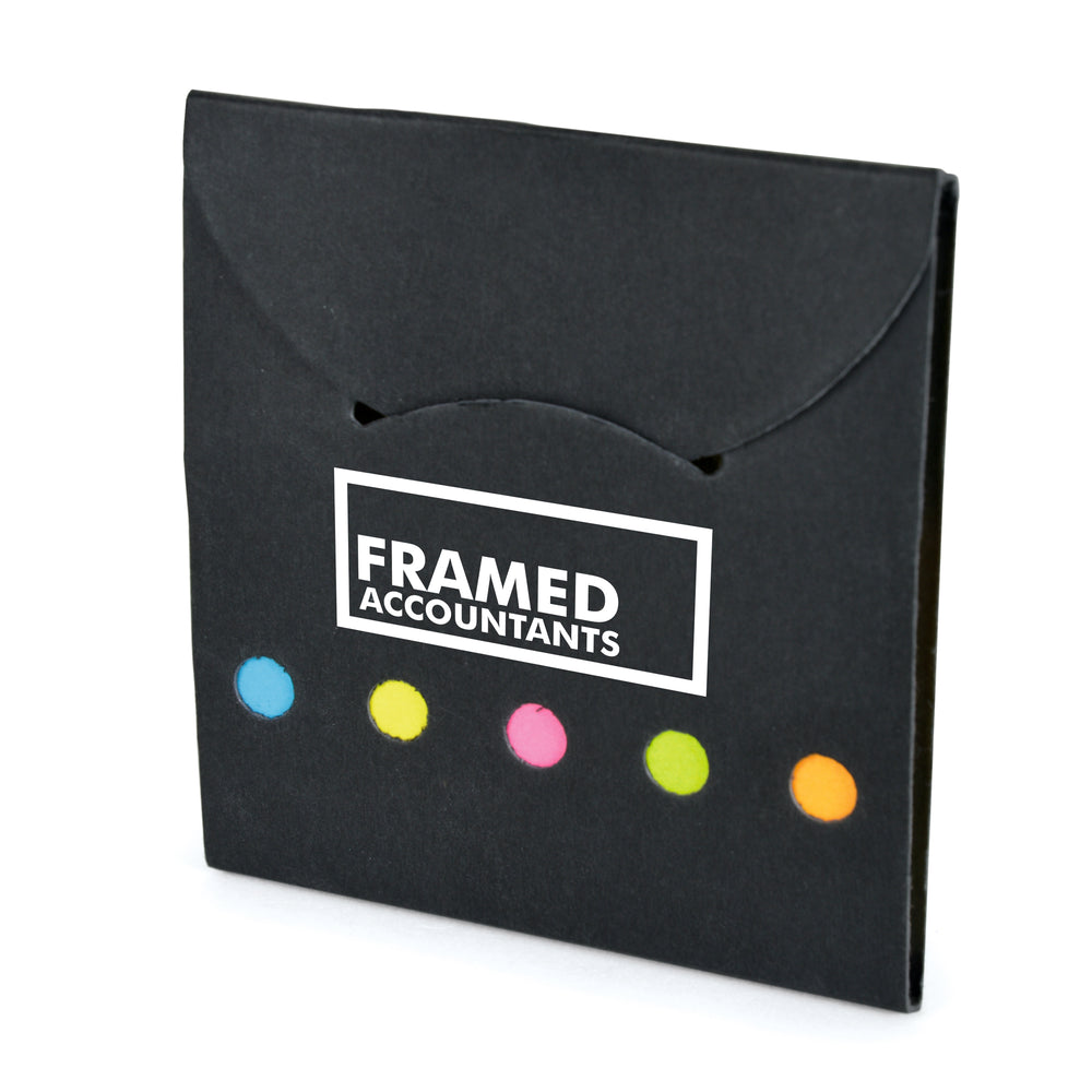 Branded Dunmore Card Cover Post It Notes and Post It Flags Booklet