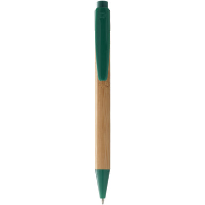 Borneo bamboo ballpoint pen with green accents