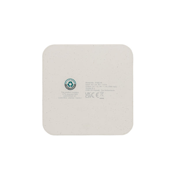 Branded RCS recycled plastic 10W Wireless charger with USB Ports