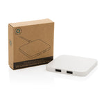 Branded RCS recycled plastic 10W Wireless charger with USB Ports