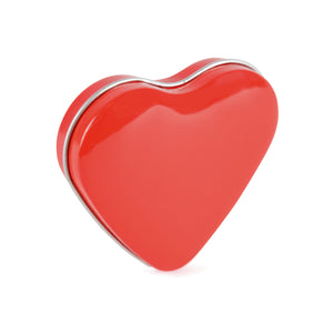 Red Heart shaped metal mint tin