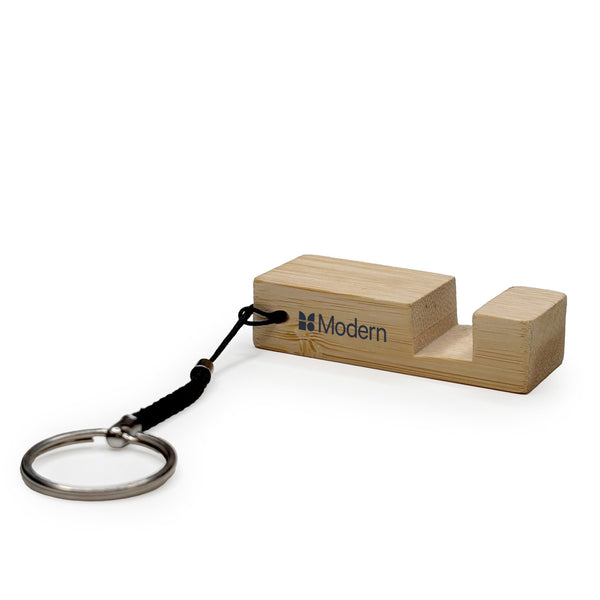 Bamboo Phone Stand Keyring