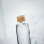Branded Glass bottle 650ml, bamboo lid