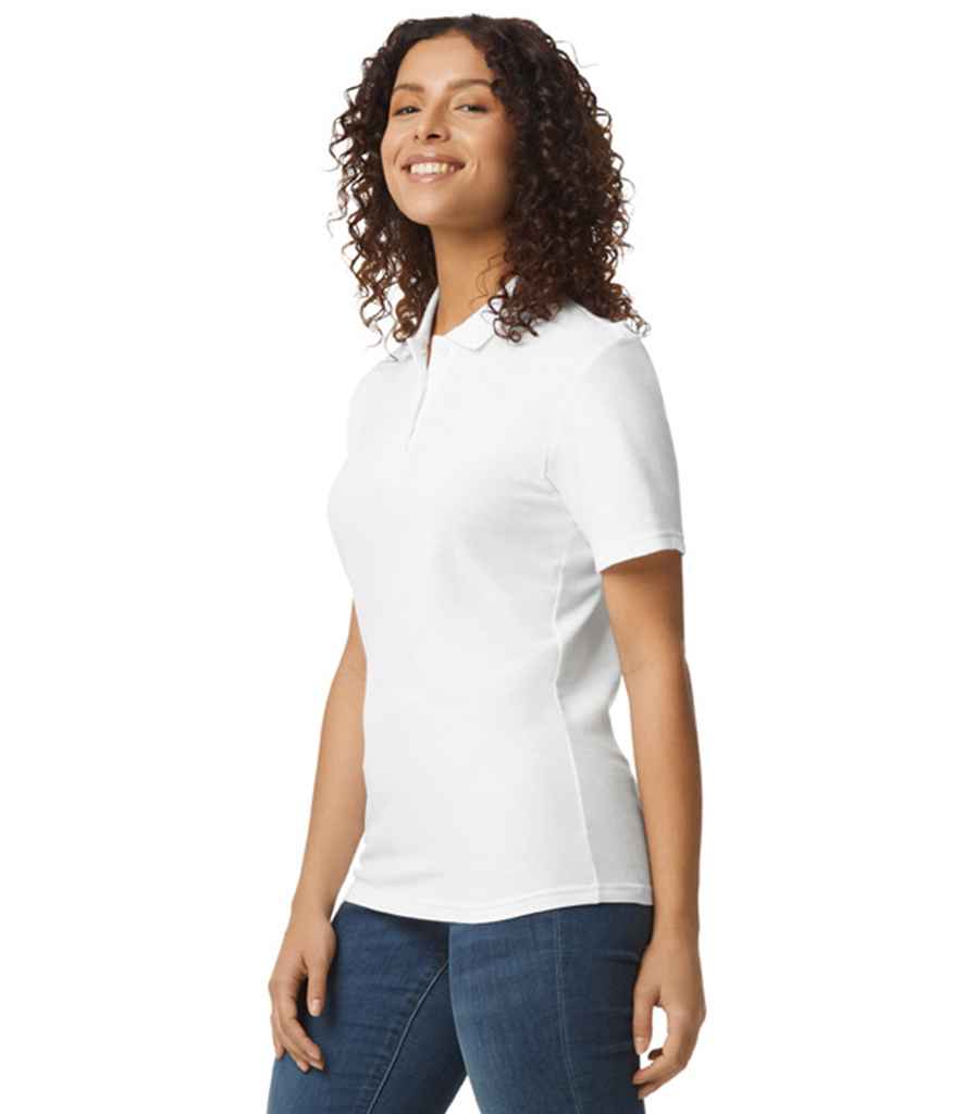 Branded Gildan Ladies SoftStyle® Double Piqué Polo Shirt