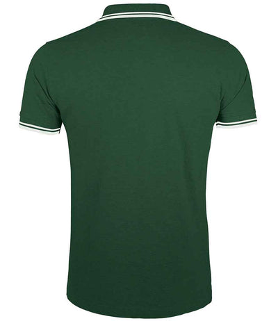 SOL'S Pasadena Tipped Cotton Piqué Polo Shirt Forest Green/White