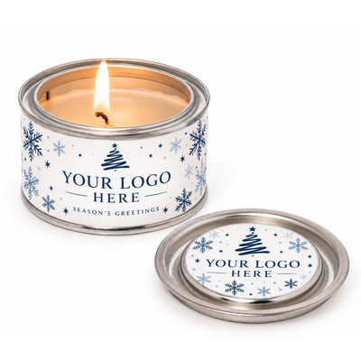 Branded Christmas Candle Tins