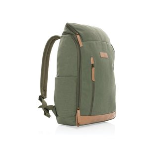 Impact AWARE™ 16 oz. recycled canvas 15" laptop backpack