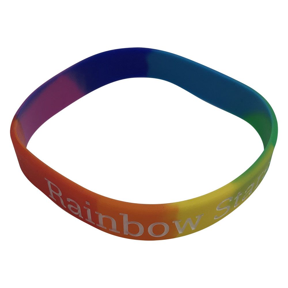 Branded Silicone Wristband (Adult: Multicoloured Material)