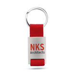 Branded Metal rectangular key ring