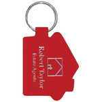 Branded Real Leather House Shaped Keyfob - 2 Sides