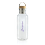 GRS RPET bottle with bamboo lid and handle