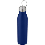 Branded Harper 700 ml stainless steel water bottle with metal loop