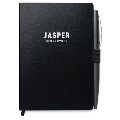 Branded A6 notebook with pen 72 lined
