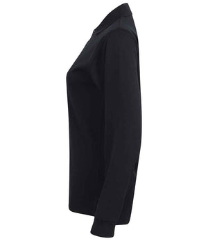 Henbury Unisex Long Sleeve Coolplus® Piqué Polo Shirt Navy