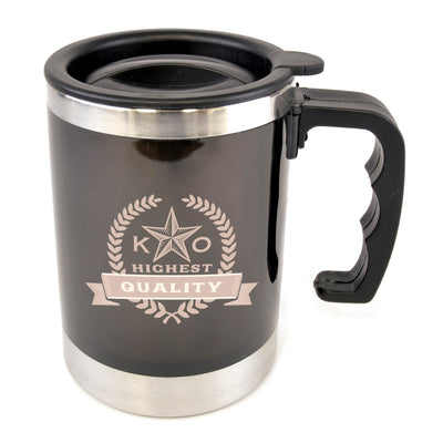 Branded Matisse 400ml double walled cylidrical travel mug