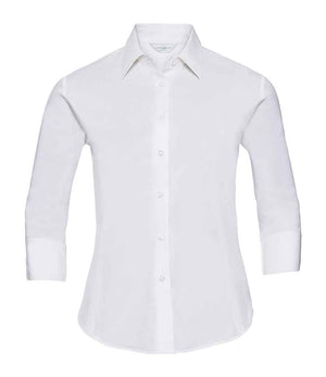 Russell Collection Ladies 3/4 Sleeve Easy Care Fitted Shirt