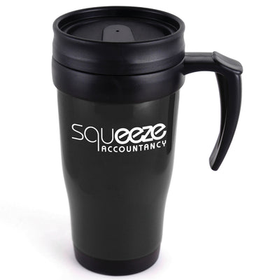 Branded Polo Plus 400 ml Plastic Solid Coloured Travel Mug