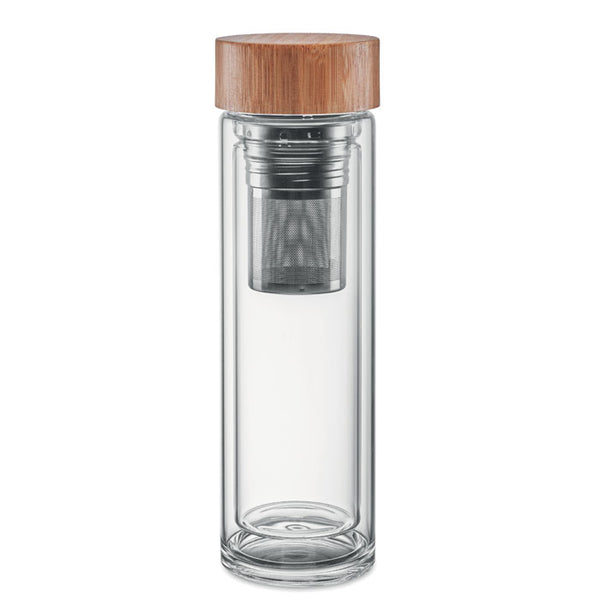 Branded Double wall glass bottle 420ml