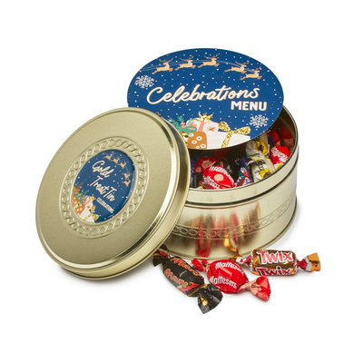 Gold Treat Tin - Celebrations