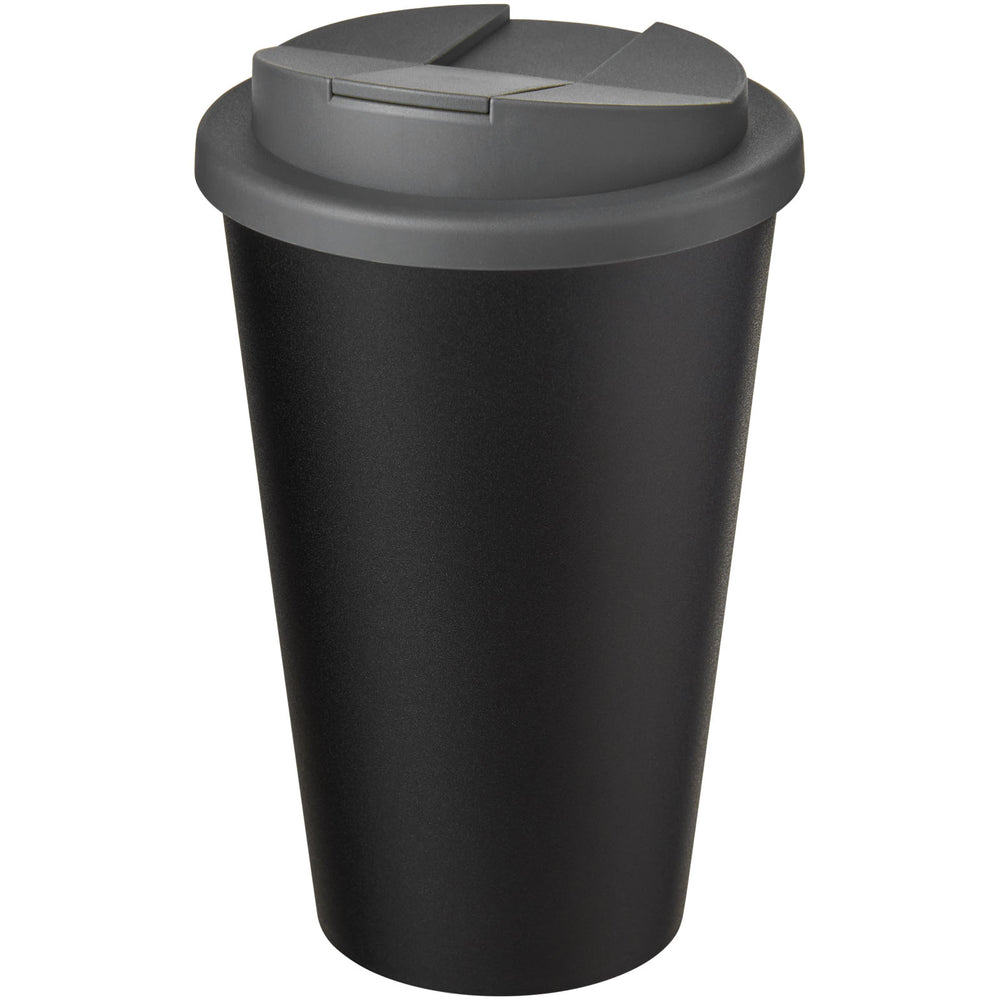 Branded Americano® Eco 350 ml recycled tumbler with spill-proof lid