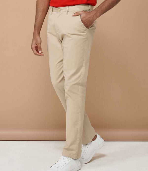 Henbury Stretch Flex Waistband Chino Trousers Stone
