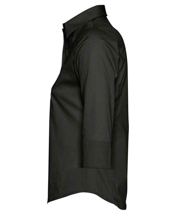 SOL'S Ladies Effect 3/4 Sleeve Fitted Shirt Black