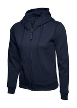 Branded Ladies Classic Full Zip Hooded Sweatshirt