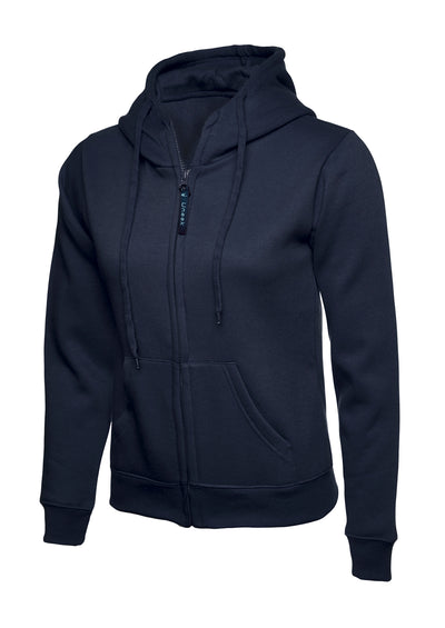 Branded Ladies Classic Full Zip Hooded Sweatshirt