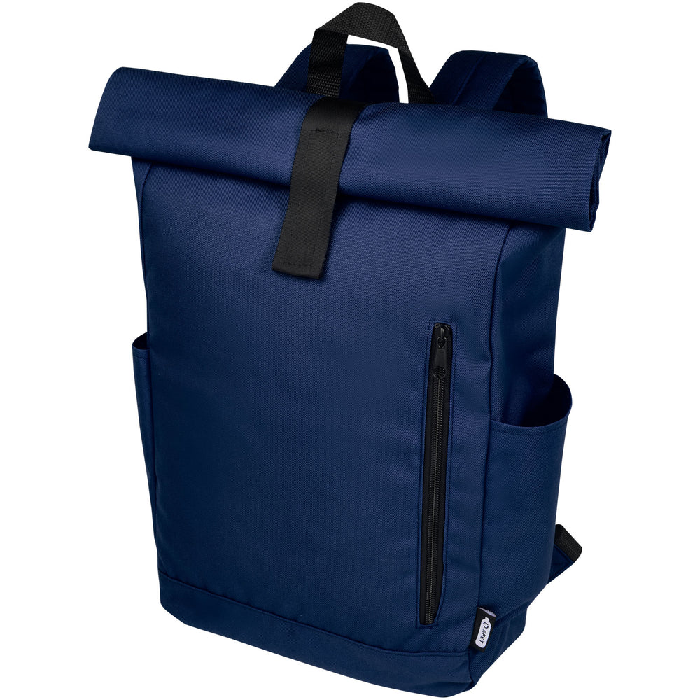 Branded Byron 15.6" GRS RPET roll-top backpack 18L