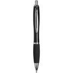 Curvy ballpoint pen with metal barrel in all black