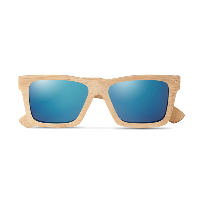 Branded Sunglasses and case in bamboo
