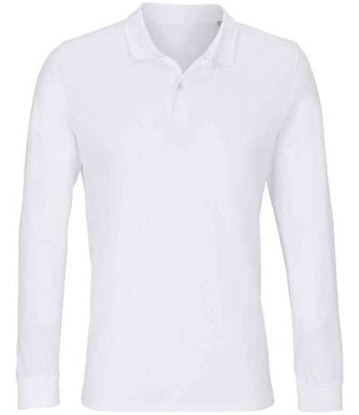 SOL'S Unisex Planet Long Sleeve Piqué Polo Shirt White