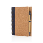 Cork spiral notebook with pen