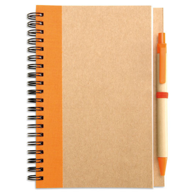 B6 recycled notebook with pen