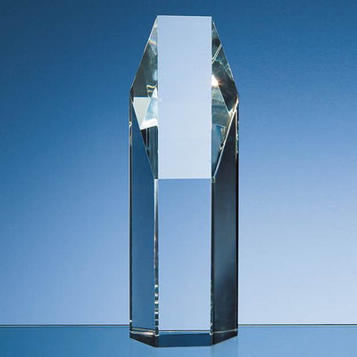 Branded 19cm Optical Crystal Hexagon Award