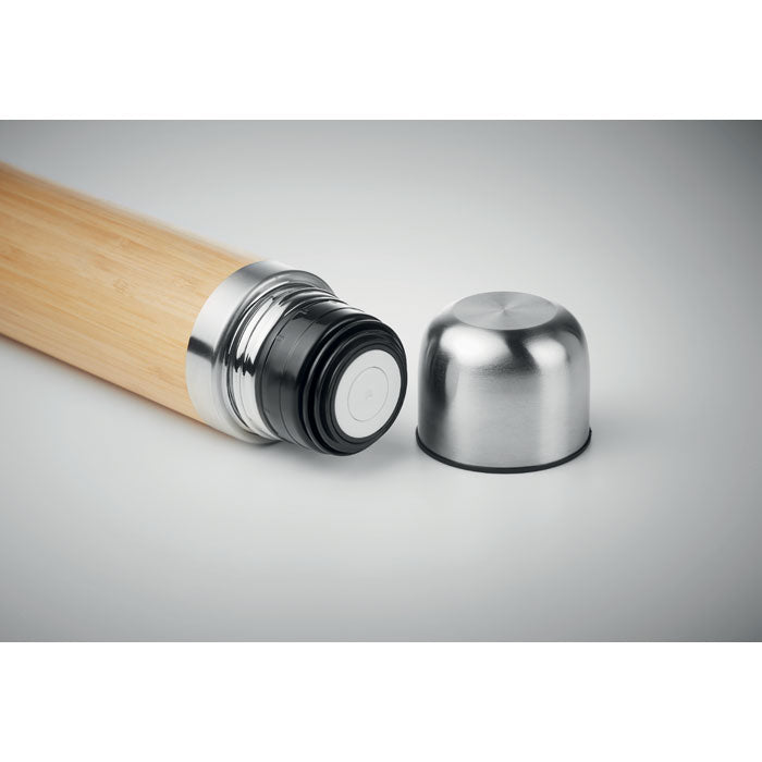 Branded Double wall bamboo cover flask